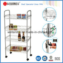 Approbation NSF Chrome Metal Wire panier de panier de cuisine Trolley